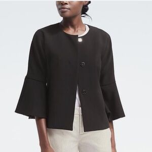 Banana Republic Black Cropped Bell Slit Sleeve Jacket Size 8